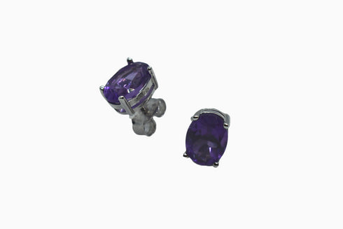 Divya दिव्या | Amethyst | Ohrstecker | Silber | Rhodiniert